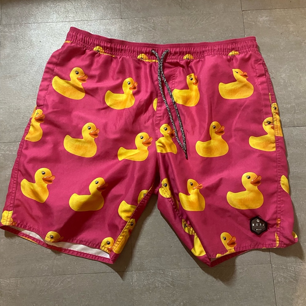 Neff rubber ducky swim trunks SIZE XL